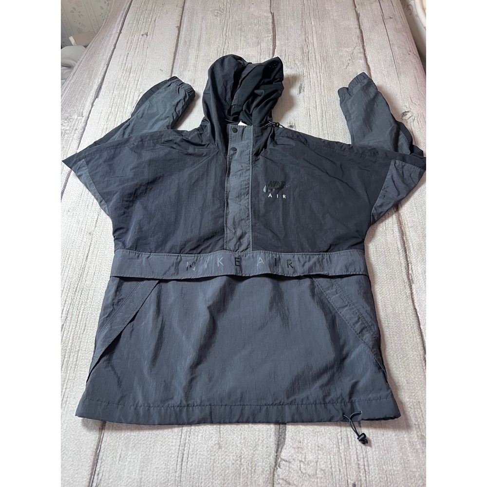 Nike Air Anorak Windbreaker Mens Medium Black Grey Half‎ Zip Pullover